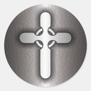 Celtic Cross (staal) Ronde Sticker