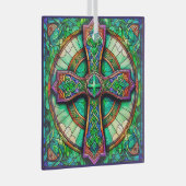 Celtic Cross Style Suncatcher Glas in lood Design Glas Ornament (Voorkant Rechts)