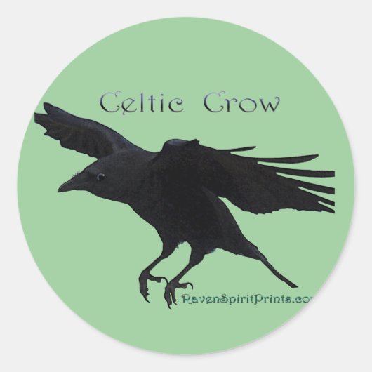 CELTIC CROW COLLECTIE RONDE STICKER (Voorkant)