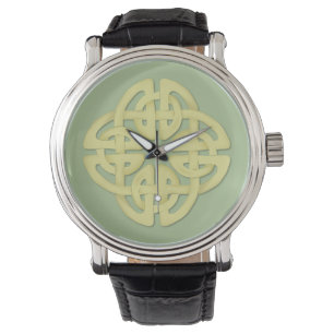 Celtic Custom Black leder Horloge
