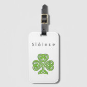 Celtic Design Shamrock St. Patrick's Day Slainte Bagagelabel (Voorkant (verticaal))