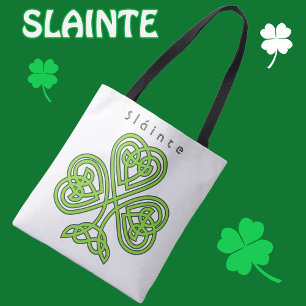 Celtic Design Shamrock St. Patrick's Day Slainte T Draagtas