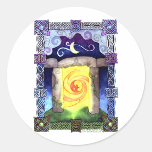 Celtic Doorway Ronde Sticker
