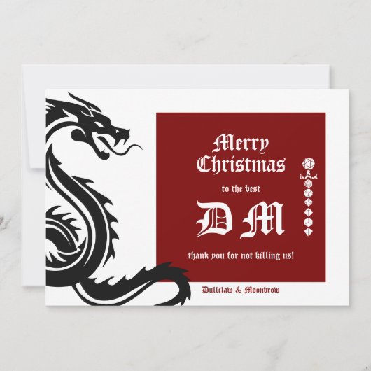 Celtic Dragon DND RPG DM Gamer Christmas Feestdagenkaart (Voorkant)