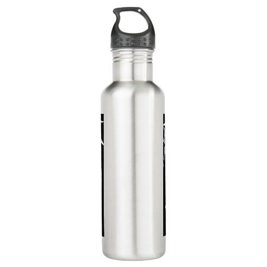 Celtic Dragon Elegance: Zwart & Grijs Abstract Tat Waterfles (Achterkant)