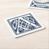 Celtic Dragon Initiaal A Vierkante Kartonnen Onderzetter (Schuin)
