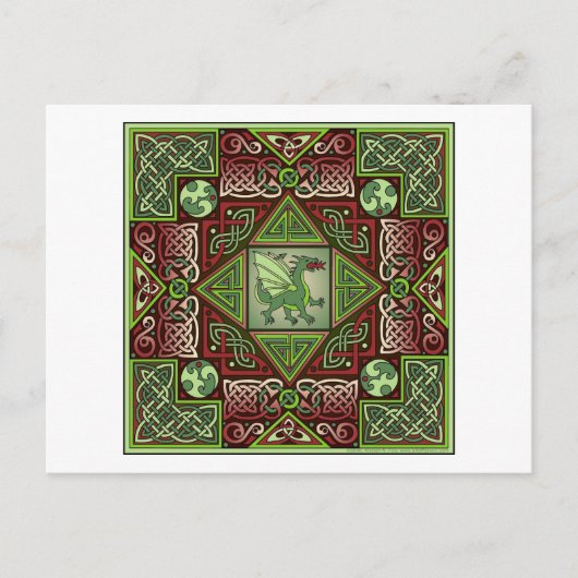Celtic Dragon Labyrinth Briefkaart (Voorkant)