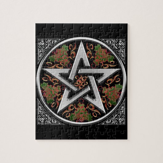 Celtic Dragon Pentagram Legpuzzel (Verticaal)