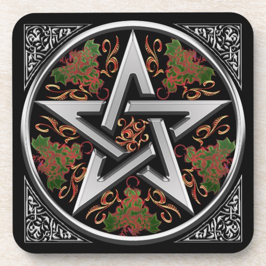 Celtic Dragon Pentagram Onderzetter (Voorkant)