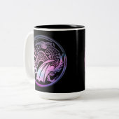 Celtic Dragon Round Coffee Mok (Voorkant links)