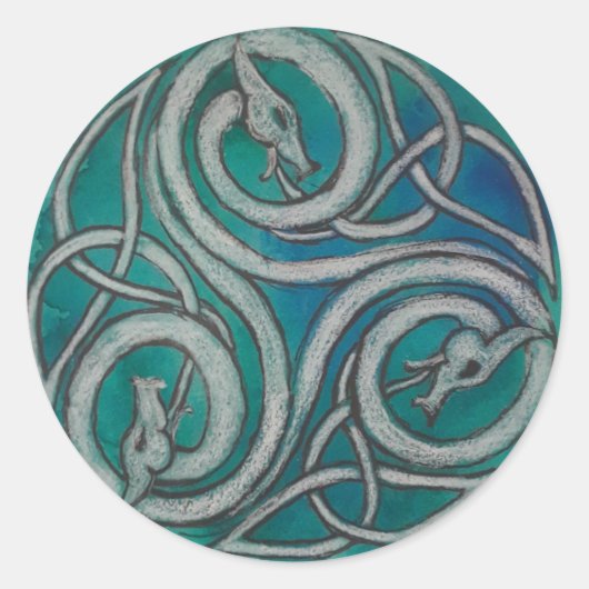 Celtic Dragon Triskele Sticker (Voorkant)