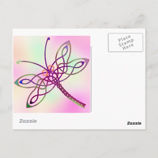 Celtic Dragonfly Light Briefkaart (Achterkant)