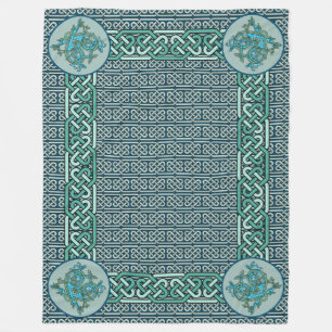 Celtic Dragons Blue Fleece Deken