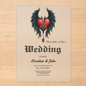 Celtic elegance with a heart and wings.  acryl uitnodigingen (Voorkant)