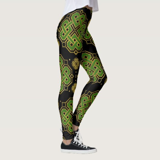 Celtic Enless Knot - Shamrock four-leaf Clover Leggings (Rechts)