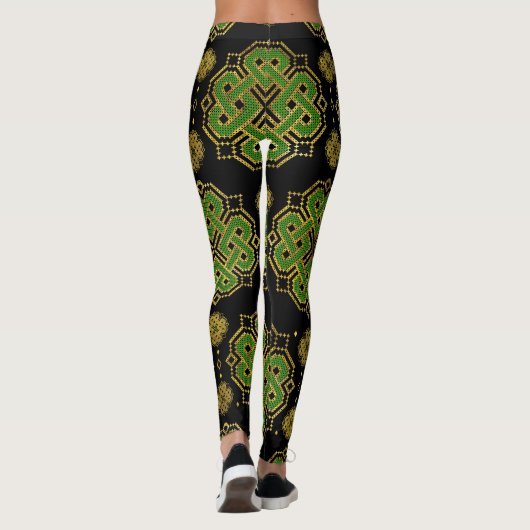 Celtic Enless Knot - Shamrock four-leaf Clover Leggings (Achterkant)
