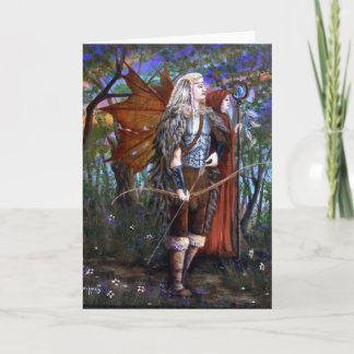 Celtic Fairy voor mannen met Bow Warrior Artist Ka Kaart