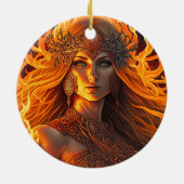 Celtic Fire Goddess Brighid Imbolc Keramisch Ornament (Achterkant)