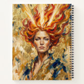 Celtic Fire Goddess Brigid Gold Leaf Fantasy Art Notitieboek (Achterkant)