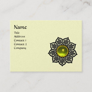 CELTIC FLOWER YELLOW GEM MONOGRAM Cream Luxe Visitekaartje