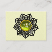 CELTIC FLOWER YELLOW GEM MONOGRAM Cream Luxe Visitekaartje (Achterkant)
