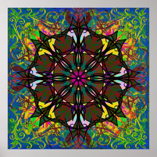 Celtic Glas in lood Bohemian Tribal Mandala Tegel Poster