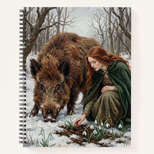 Celtic Goddess & Wild Boar Notitieboek (Voorkant)