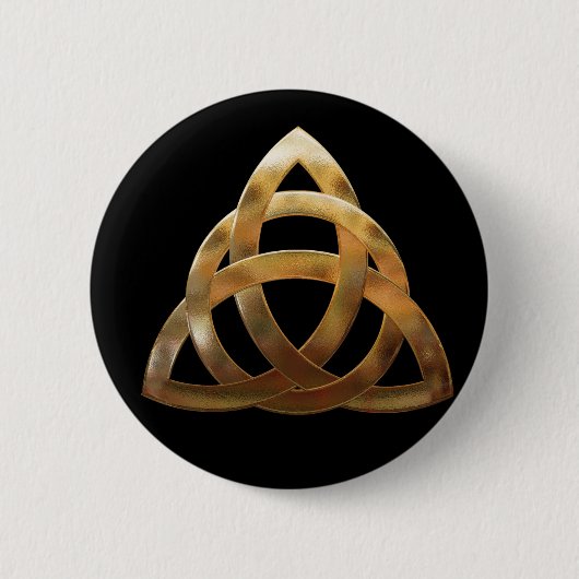 Celtic Gold Trinity Knot Ronde Button 5,7 Cm (Voorkant)