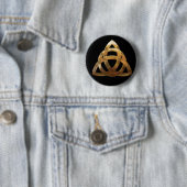 Celtic Gold Trinity Knot Ronde Button 5,7 Cm (In situ)