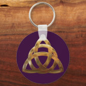 Celtic Gold Trinity Knot Sleutelhanger (Voorkant)