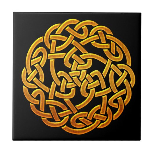 Celtic Golden D1 Irish Celtic Design Tegeltje (Voorkant)