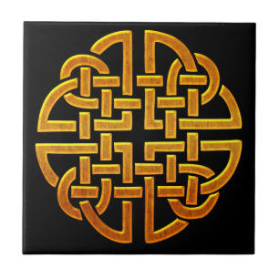Celtic Golden D7 Irish Celtic Design Tegeltje