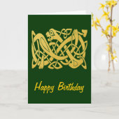 Celtic Golden Snake op donkergroene Kaart (Gele Bloem)
