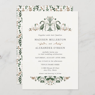 Celtic Goose Folk Art Wedding Kaart