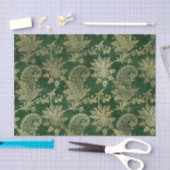 Celtic Green Gold Paisley Floral Pattern Tissuepapier (Craft)