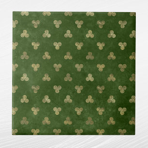 Celtic Green Gold Triple Spiral Tegeltje