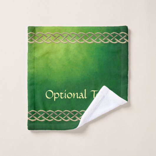 Céltic Green Knots & Feuilles (Gant de toilette)