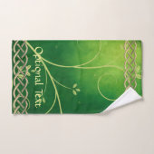 Céltic Green Knots & Feuilles (Serviette à main)