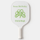 Celtic Green Waterverf Shamrock CUSTOM Pickleball Paddle (Voorkant)