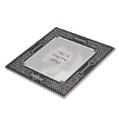 "Celtic Grey Stone" Monogram Foto Lijst Tile Tegeltje (Zijkant)