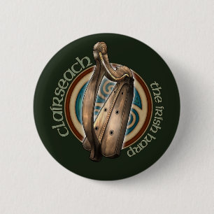 Celtic Harp Button (Donker)