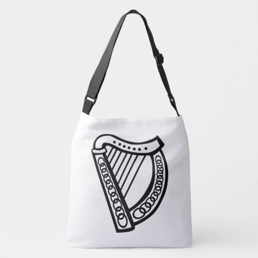 Celtic Harp Crossbody Canvas tas (Achterkant)