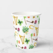 Celtic Harp St. Patrick's Day Pattern Papieren Bekers (Voorkant)