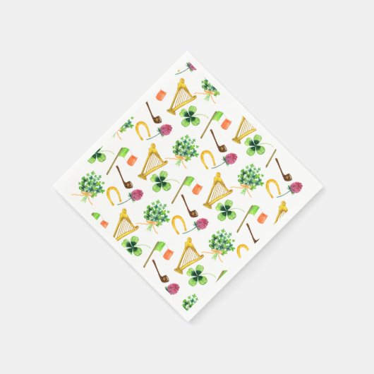 Celtic Harp St. Patrick's Day Pattern Servet (Hoek)