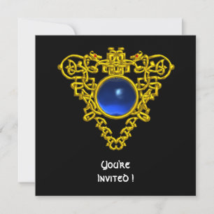 CELTIC HEART blue saffier, zwart Kaart