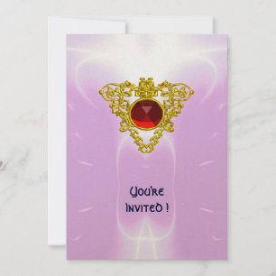 CELTIC HEART, helder rood, roze violet goud Kaart