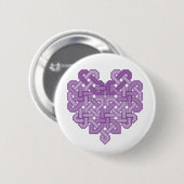 Celtic Heart Lila Pin Button Badge (Voorkant /achterkant)