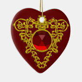 CELTIC HEART, Red Ruby Keramisch Ornament (Rechts)