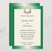 Celtic Hearts on Green Gradient Wedding Invitation Kaart (Voorkant / Achterkant)