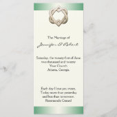 Celtic Hearts op Green Gradient Wedding Program Programma (Voorkant)